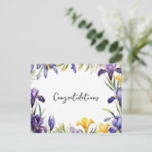 Frühlingsblumen Blumenrand Herzlichen Glückwunsch Postkarte (Stehend Vorderseite)