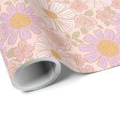 Frühlingsblumen Boho-Geschenkpapier Geschenkpapier (Rolleneckpunkt)