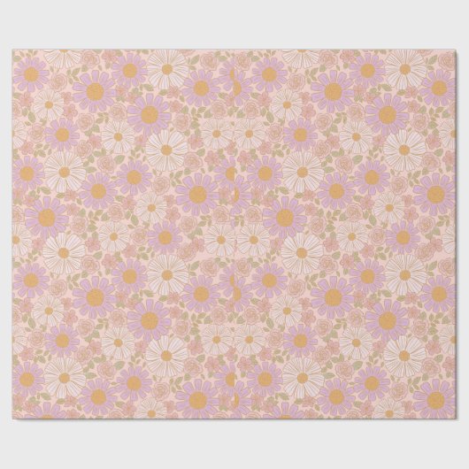 Frühlingsblumen Boho-Geschenkpapier Geschenkpapier (Saum)