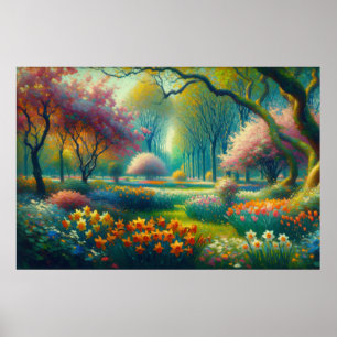 Frühlingsblumen Botanischer Garten Impressionist Poster