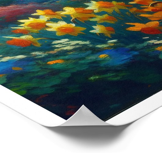 Frühlingsblumen Botanischer Garten Impressionist Poster (Ecke)