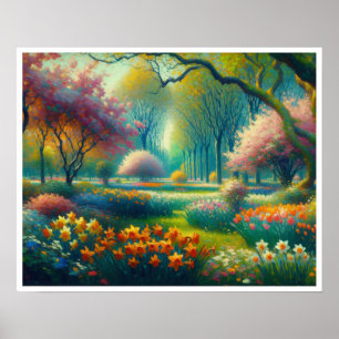 Frühlingsblumen Botanischer Garten Impressionist Poster
