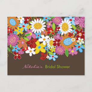 Frühlingsblumen Brautdusche Einladung Postkarte