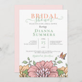 Frühlingsblumen Brautdusche Hochzeit Einladung (Vorne/Hinten)