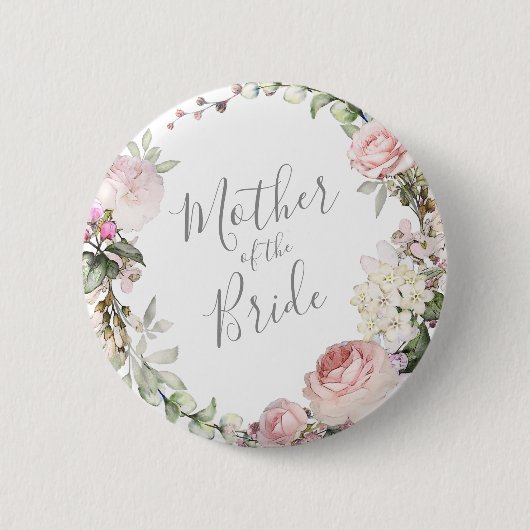 Frühlingsblumen Brautmutter-Anstecker Button (Vorderseite)