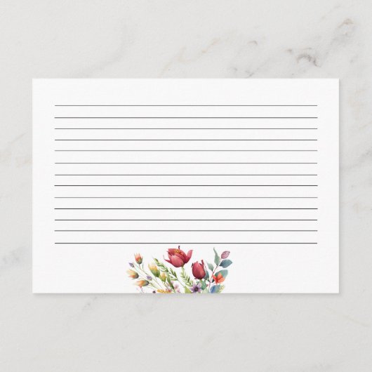 Frühlingsblumen Brautparty Rezept Card Begleitkarte (Rückseite)