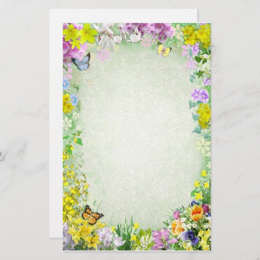 Frühlingsblumen Briefpapier (Vorne/Hinten)