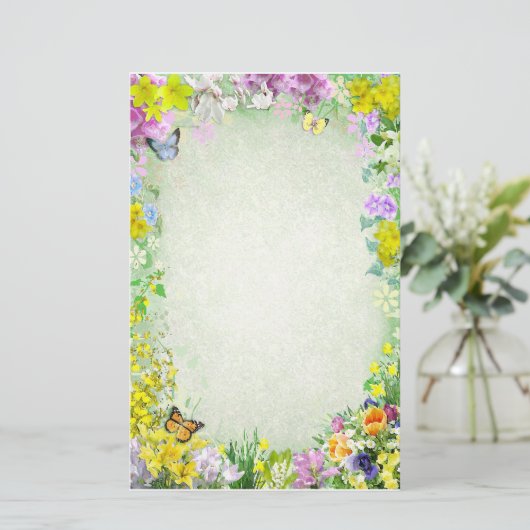 Frühlingsblumen Briefpapier (Stehend Vorderseite)