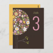 Frühlingsblumen Chic Blooming Pop Tree Tischnummer (Vorne/Hinten)