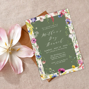 Frühlingsblumen Chic Farbige Muttertags-Brunch Einladung