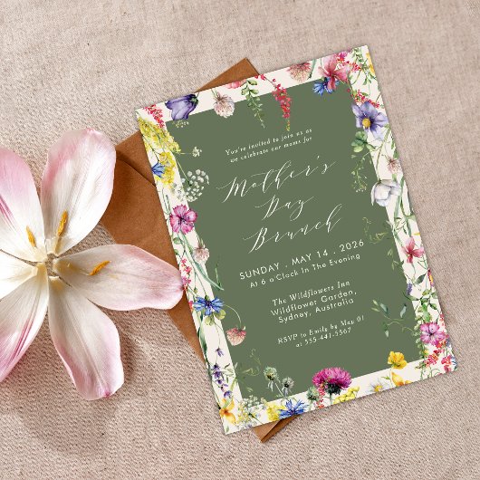 Frühlingsblumen Chic Farbige Muttertags-Brunch Einladung