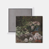 Frühlingsblumen - Claude Monet französische Ölmale Magnet (Vorderseite/Rückseite)