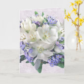 Frühlingsblumen. Crocuses and vergget-me-not-card Karte (Gelbe Blume)