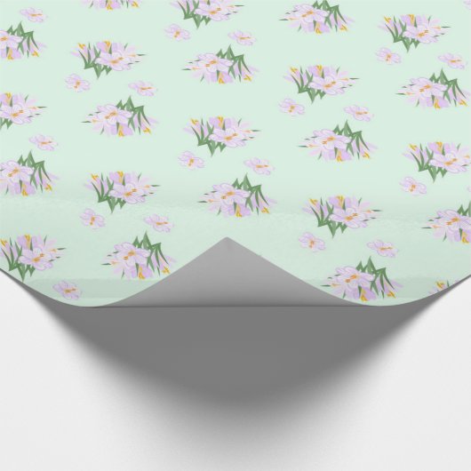 Frühlingsblumen Crocuses Geschenkpapier (Ecke)