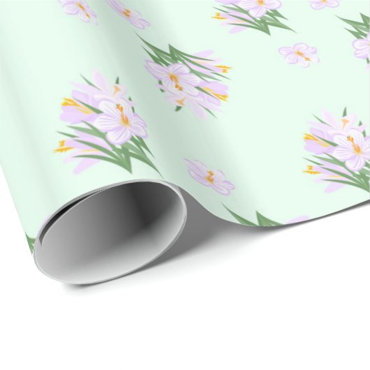 Frühlingsblumen Crocuses Geschenkpapier (Rolleneckpunkt)