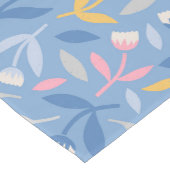 Frühlingsblumen Custom Blue & Pink Mittelgroßer Tischläufer (Ecke)