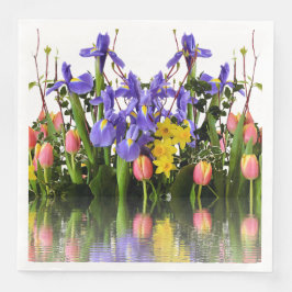 Frühlingsblumen, Daffodil, Tulip, Crocus Serviette