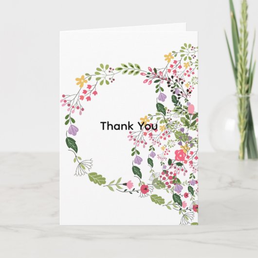 Frühlingsblumen Danke  Karte (Vorderseite)