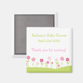 Frühlingsblumen Danke Magnet - Mädchen (Vorderseite/Rückseite)