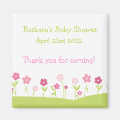 Frühlingsblumen Danke Magnet - Mädchen (Vorne)