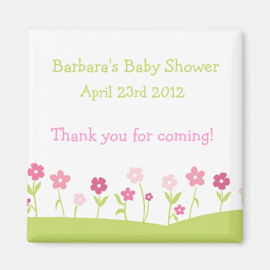 Frühlingsblumen Danke Magnet - Mädchen (Vorne)