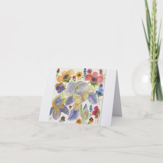 Frühlingsblumen Dankeskarte (Vorderseite)