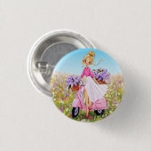 Frühlingsblumen-Design-Button Button (Vorne & Hinten)