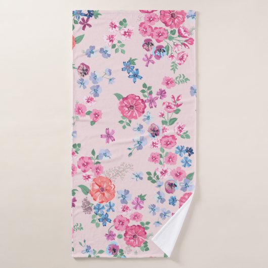 Frühlingsblumen Design. Nahtlose Blumenmuster. Pl Badehandtuch (Badehandtuch)