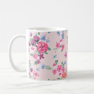 Frühlingsblumen Design. Nahtlose Blumenmuster. Pl Kaffeetasse