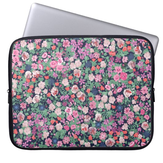 Frühlingsblumen Design. Nahtlose Blumenmuster. Pl Laptopschutzhülle (Vorderseite)