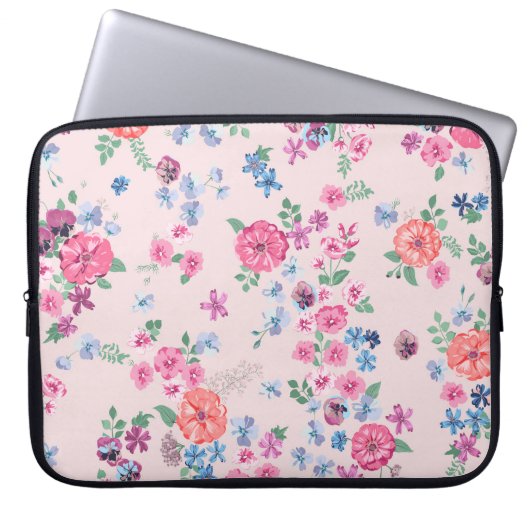 Frühlingsblumen Design. Nahtlose Blumenmuster. Pl Laptopschutzhülle (Vorderseite)