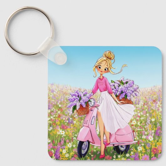 Frühlingsblumen Design Schlüsselanhänger (Vorderseite)