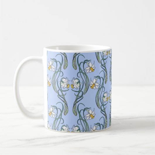 Frühlingsblumen. Die Blume sind in einen Kaffeetasse (Links)