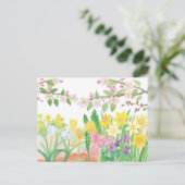 Frühlingsblumen, die Freude ausstrahlen Postkarte (Stehend Vorderseite)