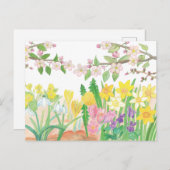 Frühlingsblumen, die Freude ausstrahlen Postkarte (Vorne/Hinten)