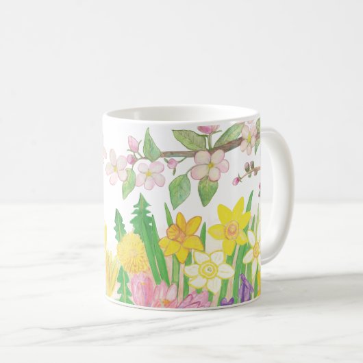 Frühlingsblumen, die Freude einladen Kaffeetasse (VorderseiteRechts)