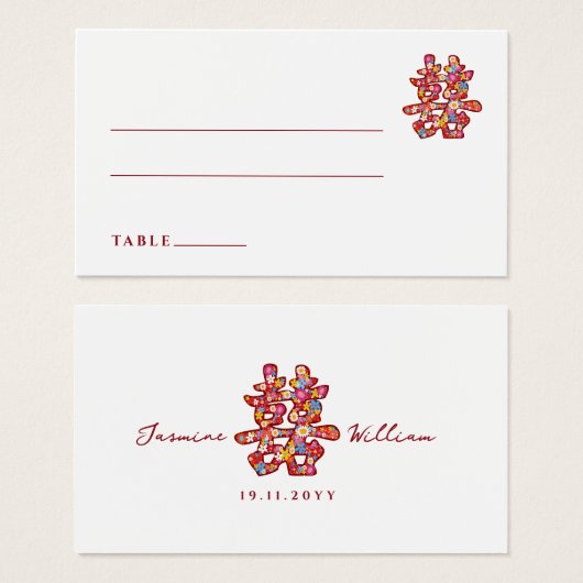 Frühlingsblumen Doppeltes Glück Chinesische Hochze (Vorne & Hinten)