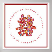 Frühlingsblumen Doppeltes Glück Chinesische Hochze Poster (Vorne)