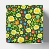 Frühlingsblumen - Dunkelgrün Geschenkschachtel (Oben)