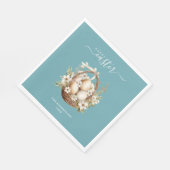 Frühlingsblumen Eier Aquamarin Happy Oaster Serviette (Ecke)