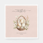 Frühlingsblumen Eier Pastel Happy Oaster Serviette (Vorderseite)