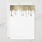 Frühlingsblumen Eiffelturm Gold Tropfen Sweet 16 Einladung (Rückseite)