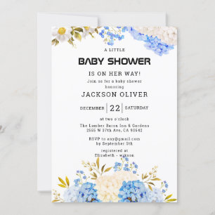 Frühlingsblumen   Einfache Girl-Baby-Dusche Einladung