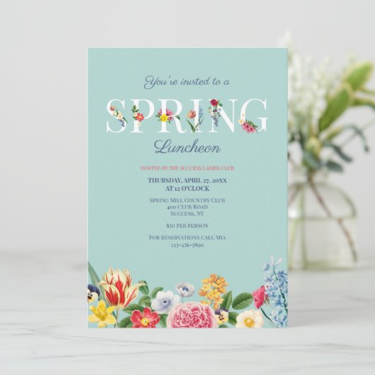 Frühlingsblumen Einladung (Stehend Vorderseite)