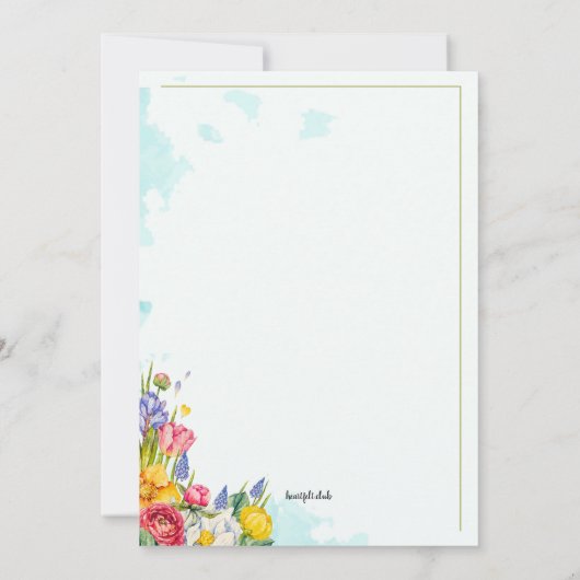 Frühlingsblumen Einladung (Rückseite)