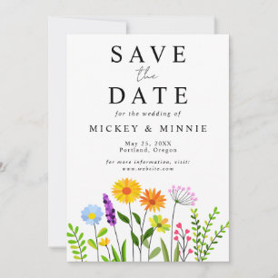 Frühlingsblumen Elegante Hochzeit Save The Date