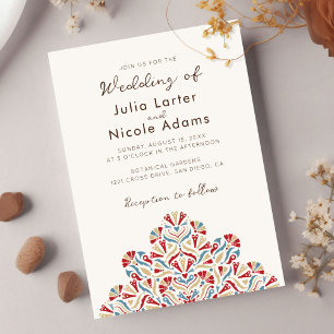 Frühlingsblumen erfreuen Mandala-Hochzeit Einladung