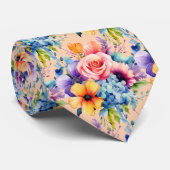 Frühlingsblumen Farbenfrohe Regenbogenfarben Krawatte (Gerollt)