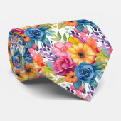 Frühlingsblumen Farbenfrohe Regenbogenfarben Krawatte (Gerollt)