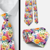 Frühlingsblumen Farbenfrohe Regenbogenfarben Krawatte